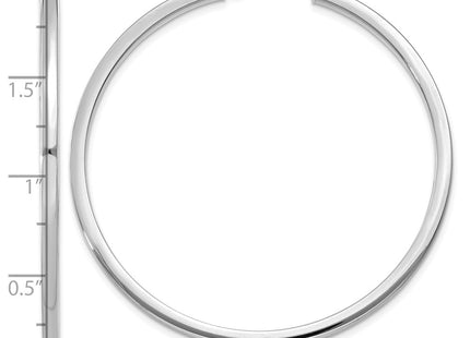 14K white gold hoop earrings, further view