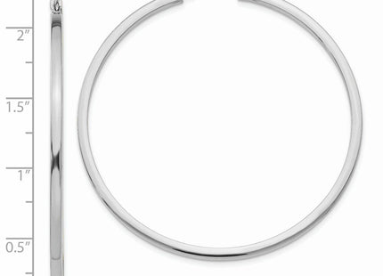 14k White Gold Square Tube Hoops (Style T1081)