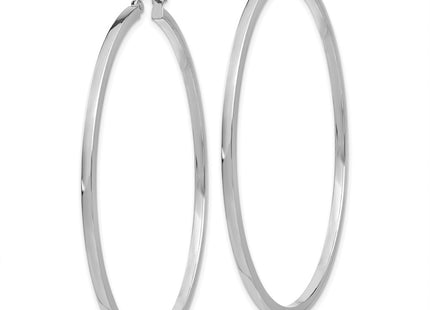 14K white gold hoop earrings, alternate view