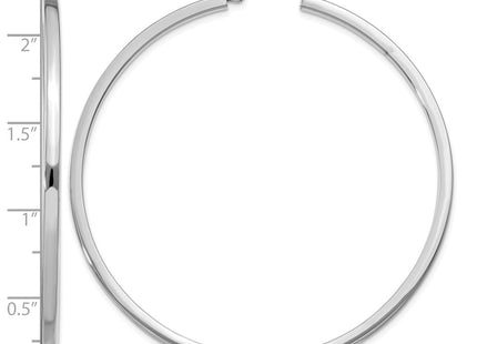 14K white gold hoop earrings, further view