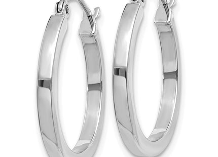 14K white gold hoop earrings, alternate view