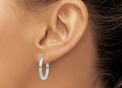 14K white gold hoop earrings, another view