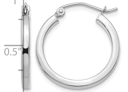 14K white gold hoop earrings, further view