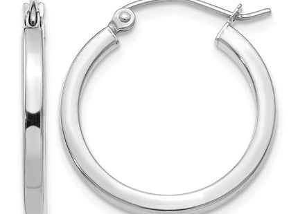 14K white gold hoop earrings