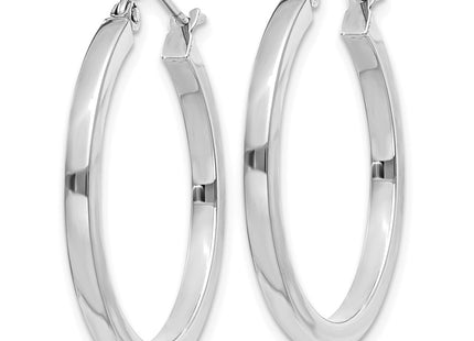 14K white gold hoop earrings, alternate view