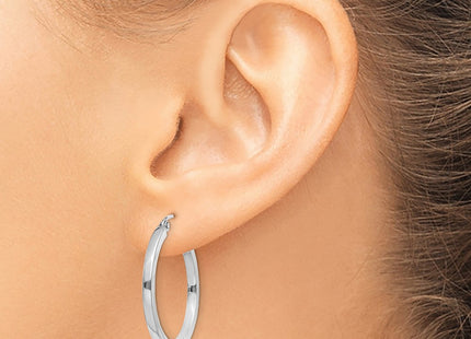 14K white gold hoop earrings, another view