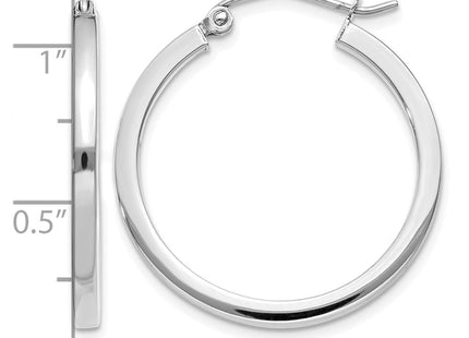 14K white gold hoop earrings, further view