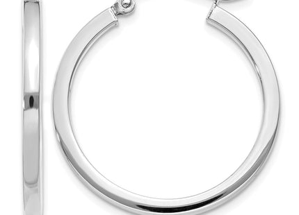 14K white gold hoop earrings