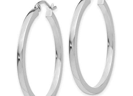 14K white gold hoop earrings, alternate view