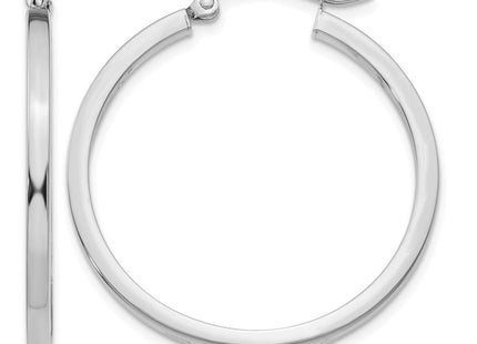 14K white gold hoop earrings