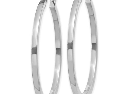 14K white gold hoop earrings, alternate view