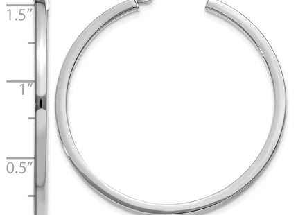 14K white gold hoop earrings, further view