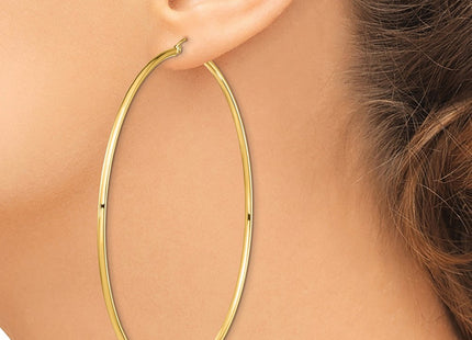 14k Polished Lightweight Round Tube Hoop Earrings (Style T1157L)