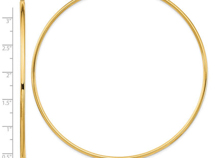 14k Polished Lightweight Round Tube Hoop Earrings (Style T1157L)