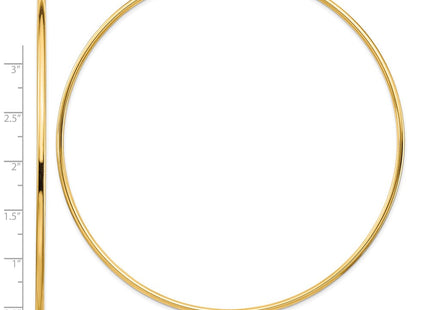 14k Polished Round Tube Hoop Earrings (Style T1158)
