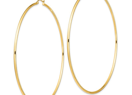 14k Polished Lightweight Round Tube Hoop Earrings (Style T1158L)