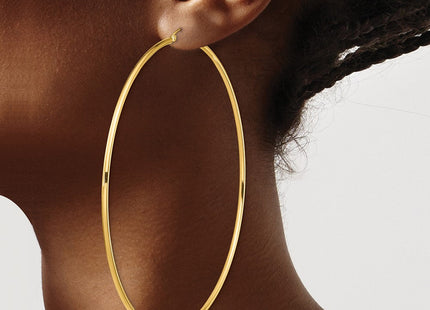 14k Polished Lightweight Round Tube Hoop Earrings (Style T1158L)