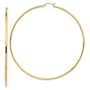14k Polished Lightweight Round Tube Hoop Earrings (Style T1158L)