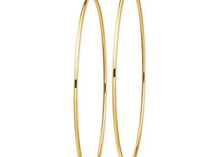 14k Polished Round Tube Hoop Earrings (Style T1159)