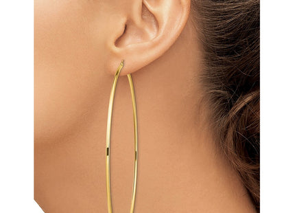 14k Polished Lightweight Round Tube Hoop Earrings (Style T1159L)