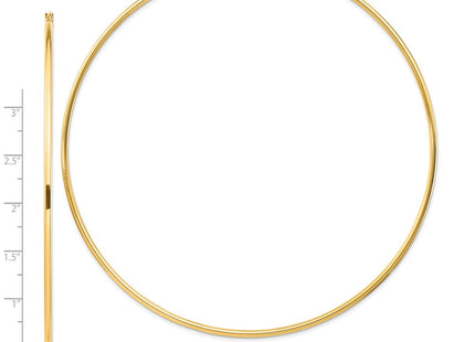 14k Polished Lightweight Round Tube Hoop Earrings (Style T1159L)