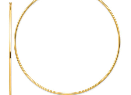 14k Polished Lightweight Round Tube Hoop Earrings (Style T1159L)