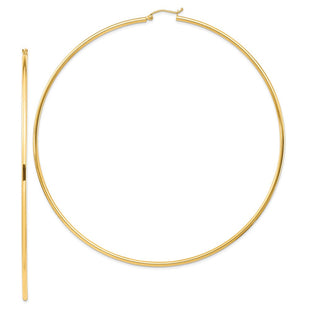 14k Polished Round Tube Hoop Earrings (Style T1159)