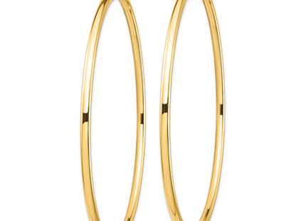 14k Polished Lightweight Round Tube Hoop Earrings (Style T1160L)