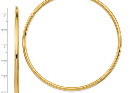 14k Polished Lightweight Round Tube Hoop Earrings (Style T1160L)