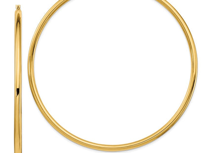 14k Polished Lightweight Round Tube Hoop Earrings (Style T1160L)