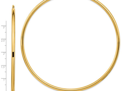 14k Polished Round Tube Hoop Earrings (Style T1161)