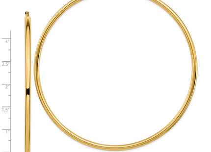 14k Polished Lightweight Round Tube Hoop Earrings (Style T1161L)