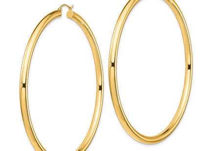 14k Polished Round Tube Hoop Earrings (Style T1164)