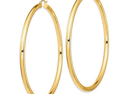 14k Polished Lightweight Round Tube Hoop Earrings (Style T1164L)