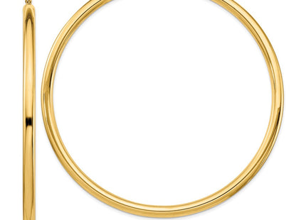14k Polished Lightweight Round Tube Hoop Earrings (Style T1164L)