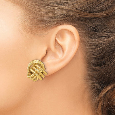 14K Polished Fancy Earring Jackets, 17 x 16mm