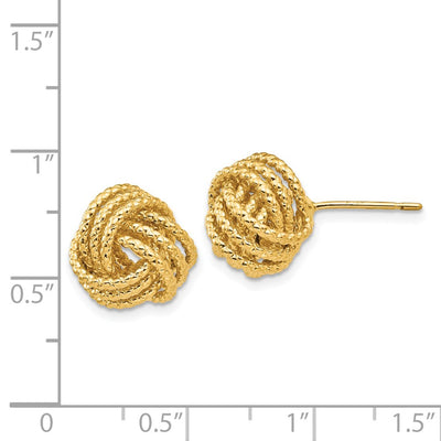 14K Polished & Twisted Love Knot Post Earrings