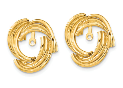 14k Polished Fancy Earring Jackets, 17 x 16mm