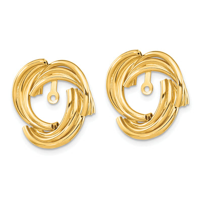 14K Polished Fancy Earring Jackets, 17 x 16mm