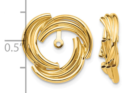 14k Polished Fancy Earring Jackets, 17 x 16mm