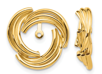 14k Polished Fancy Earring Jackets, 17 x 16mm