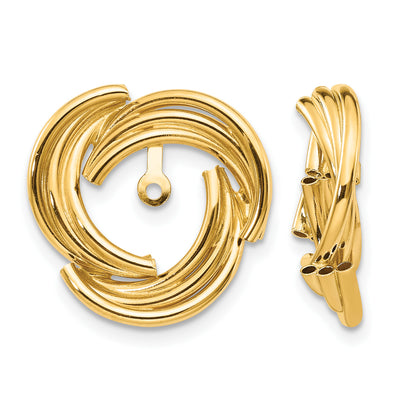 14K Polished Fancy Earring Jackets, 17 x 16mm