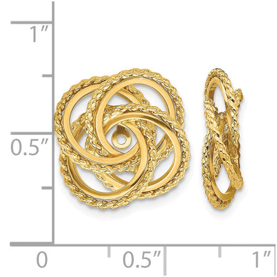 14K Polished & Twisted Fancy Earring Jackets, 11 x 11mm