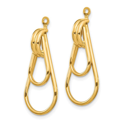 14K Polished Love Knot Earring Jackets, 17 x 15mm