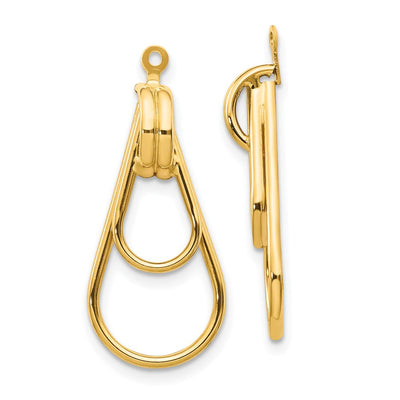 14K Polished Love Knot Earring Jackets, 17 x 15mm