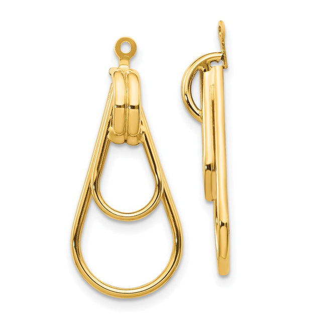 14k Polished Love Knot Earring Jackets, 17 x 15mm
