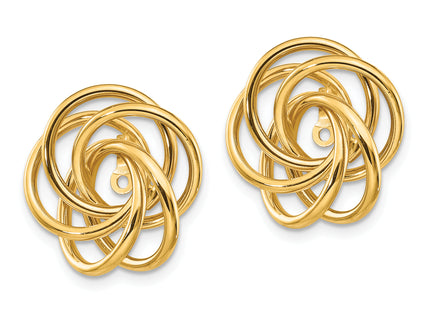 14k Polished Love Knot Earring Jackets, 17 x 15mm