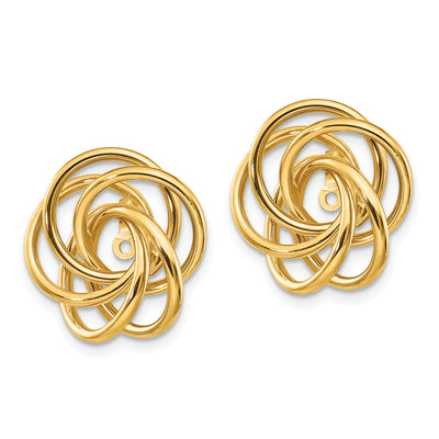 14K Polished Love Knot Earring Jackets, 17 x 15mm