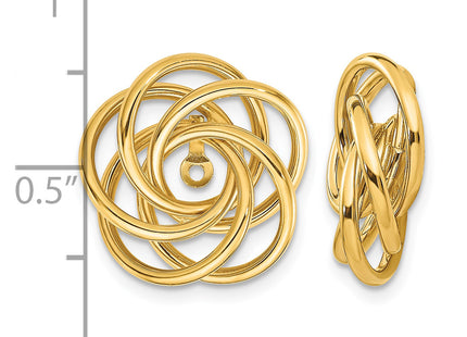 14k Polished Love Knot Earring Jackets, 17 x 15mm