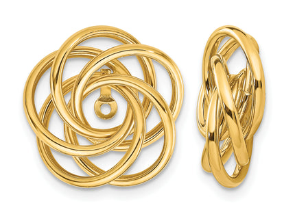 14k Polished Love Knot Earring Jackets, 17 x 15mm